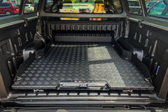 Universal Hawk Truck Bed Sliding Tray - Chequered Plate - Next-Gen Ranger UK